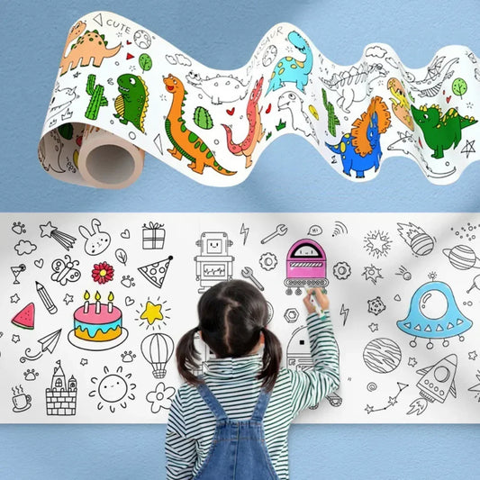 Colorful DIY Fun: Children's Drawing Roll for Mess-Free Graffiti Scroll Coloring and Educational Play!
